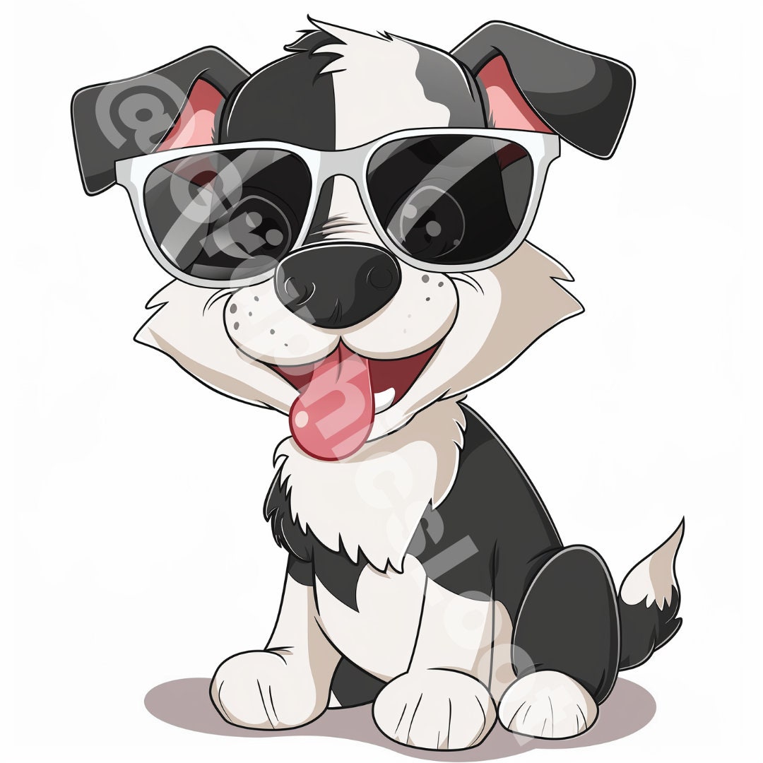 Cool Cartoon Dog Clipart – Sunglasses PNG Pack (digital Download) - Etsy