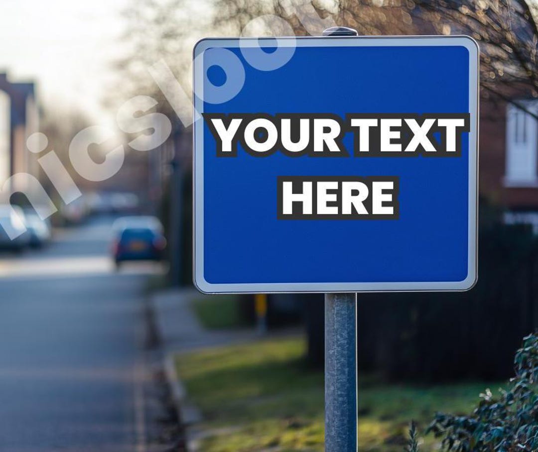 Blank Road Sign Photo for Custom Text | British Street Sign Mockup ...