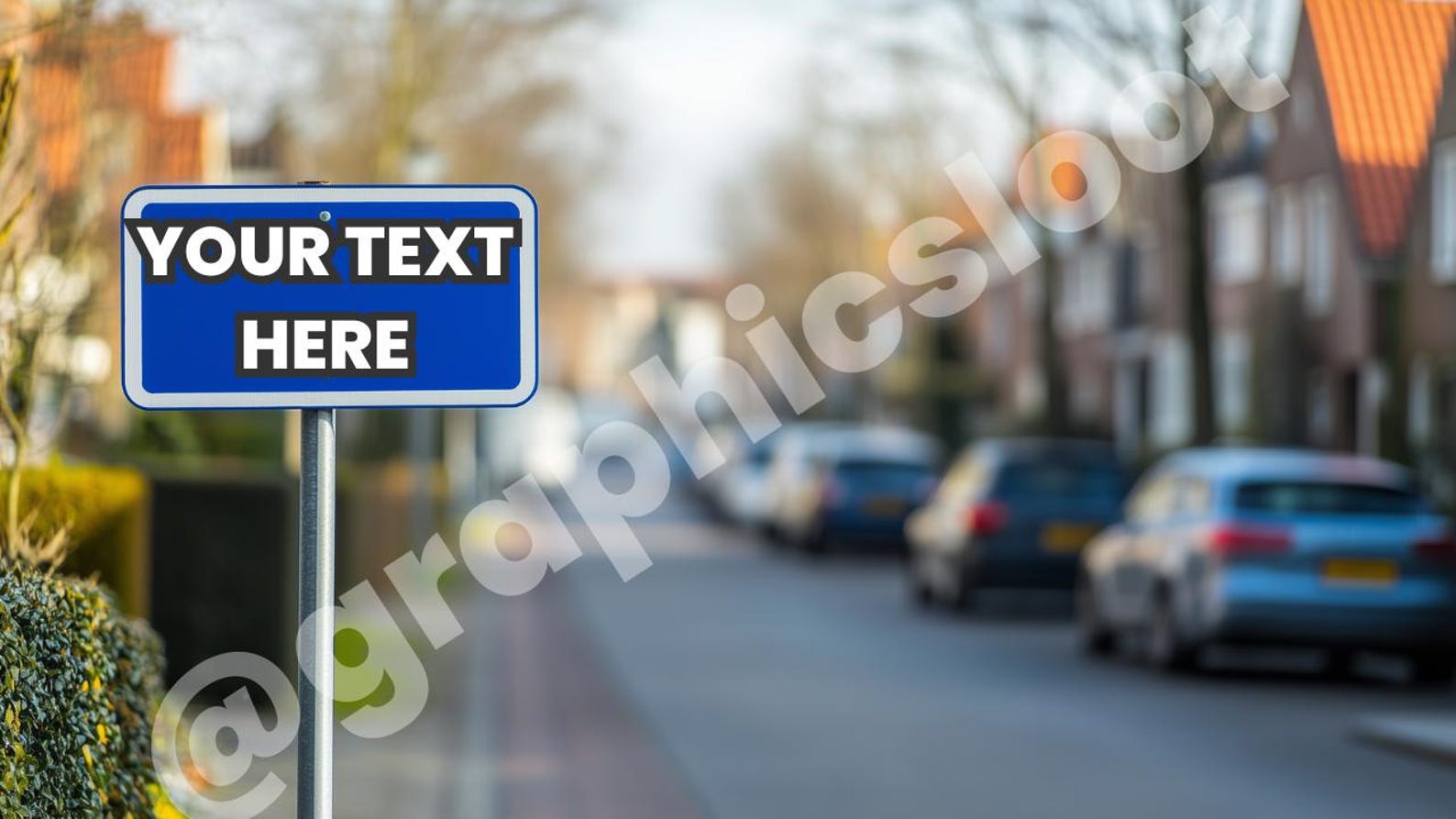 Blank Road Sign Photo for Custom Text | British Street Sign Mockup ...