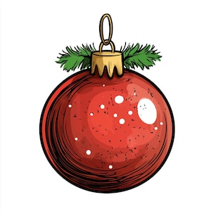 12 Cartoon Christmas Baubles PNG Pack – Fun Digital Art/Clipart for Personal and Commercial Use - Transparent Background - Xmas Decorations