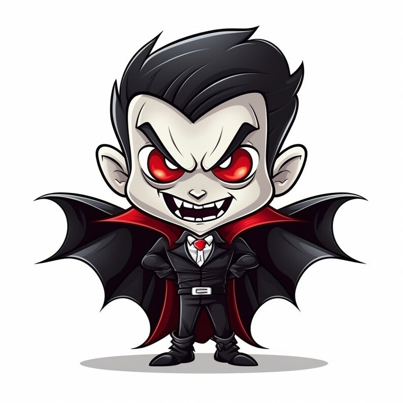 10 Scary Halloween Vampires Cartoons PNG Pack Fun Digital Art/clipart ...