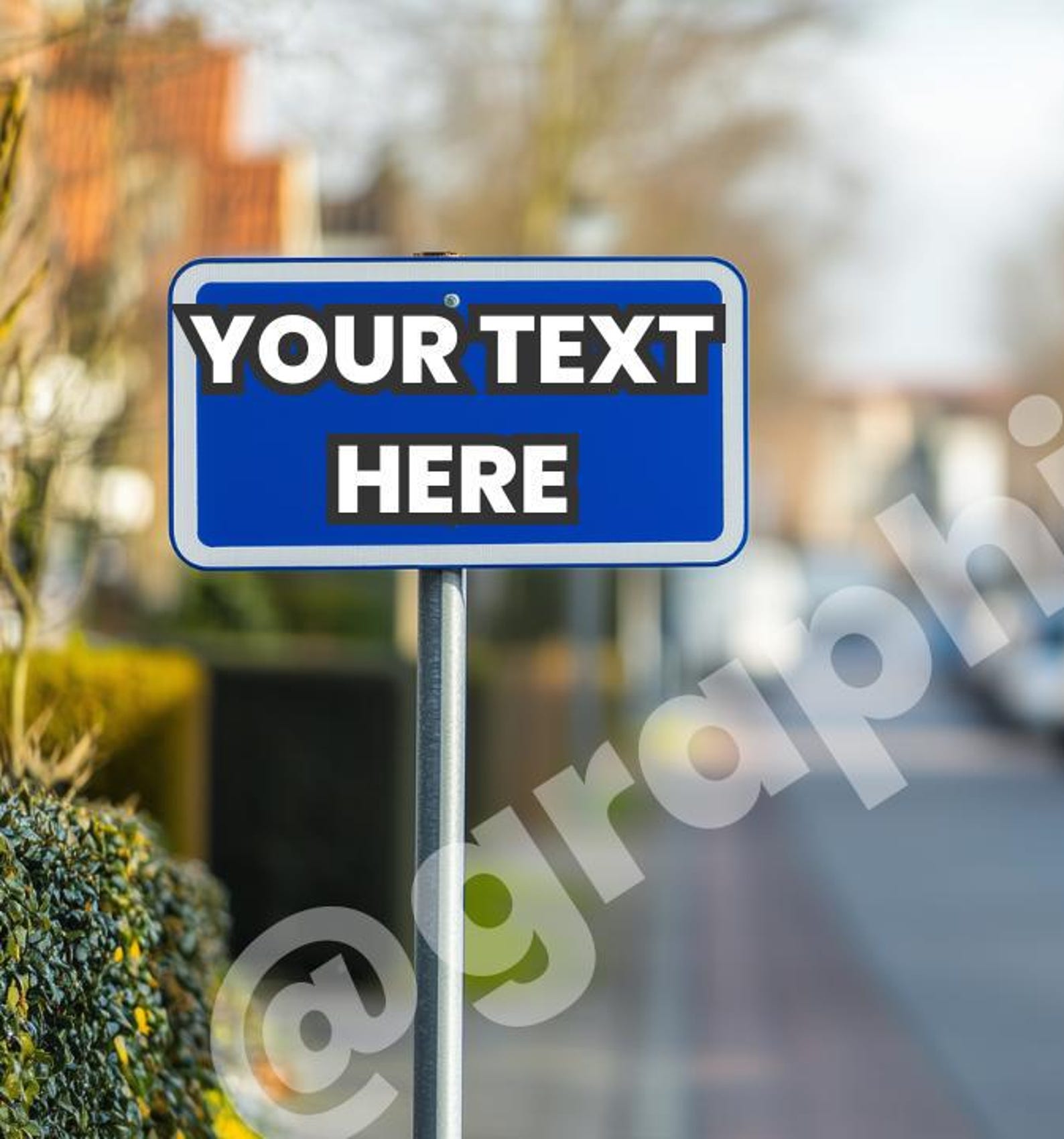 Blank Road Sign Photo for Custom Text | British Street Sign Mockup ...