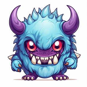 11 Scary and Cute Halloween Monsters & Creatures Cartoon PNG Pack – Digital Art/Clipart for Personal and Commercial Use - Trans Background