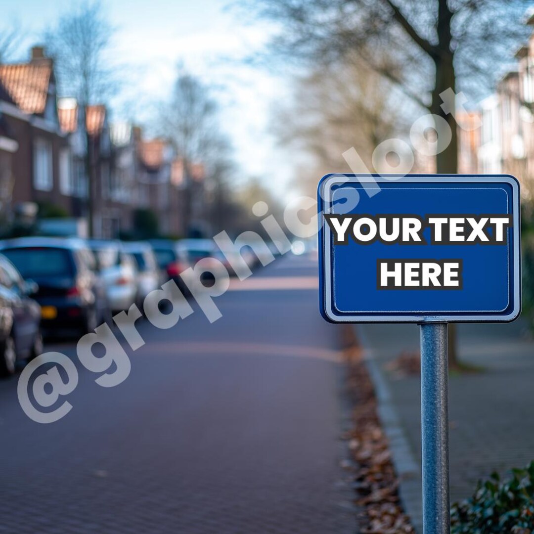 Blank Road Sign Photo for Custom Text | British Street Sign Mockup ...