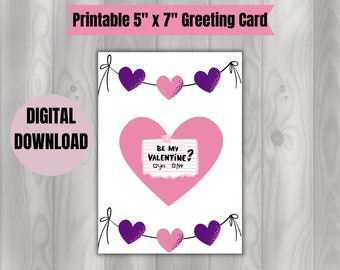 Cute Valentine's Day Printable Greeting Card