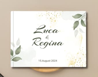 Wedding guest book with questions or blank - Wedding book Personalized photo album - Wedding guest book for your wedding memory
