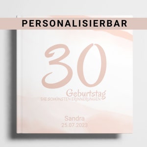 Personalized guest book birthday with questions to fill out - gift for birthday woman and man birthday gift