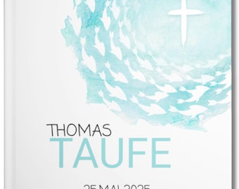 Taufe Gästebuch personalisiert – Geschenk zur Taufe Mädchen und Junge Erinnerungsbuch & Fotoalbum zur Tauffeier | Taufgeschenk Baby