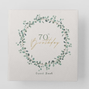 Livre d'or pour 70e anniversaire, album photo, cadeau d'anniversaire pour 70e anniversaire, souvenirs et félicitations pour 70e anniversaire, femme, homme