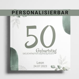 Personalized guest book birthday with questions to fill out - gift for birthday woman and man birthday gift