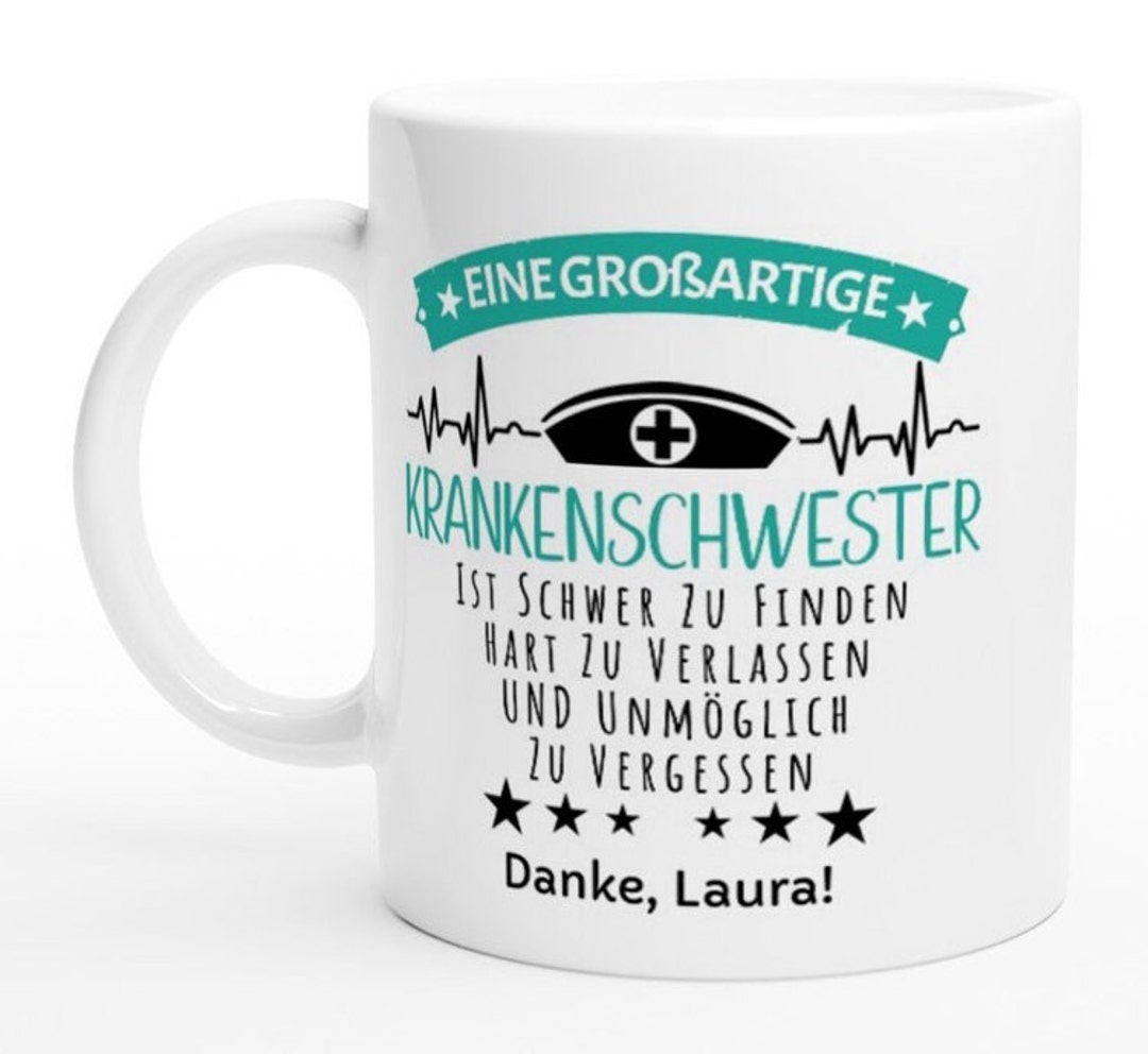 Abschiedsgeschenk Krankenschwester personalisierbare Tasse
