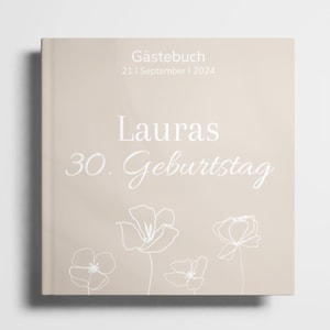 Libro de visitas de cumpleaños personalizado - libro de visitas para 30 40 50 60 70 años libro de recuerdos cumpleaños - idea de regalo para mujeres y hombres