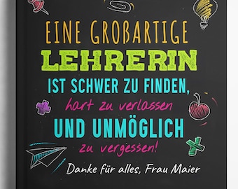 Personalized farewell book for elementary school teachers – a memory book for elementary school teachers, a farewell gift.