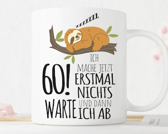 60th Birthday Mug Sloth Sixty Gift Woman and Man Birthday Gift 60 Years