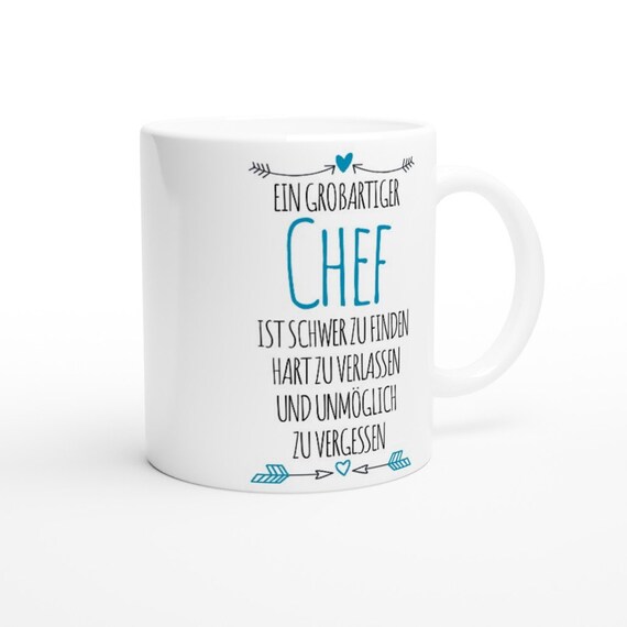 Abschiedsgeschenk Für Chef – Tasse Mit Spruch 'Hart Zu Finden, Schwer Zu Verlassen' In Schwarz, Aus Deutschland
