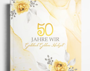 Golden Wedding Guest Book Golden Wedding Gift 50th Wedding Anniversary 50 Years Wedding Anniversary Gift Parents Wife Husband