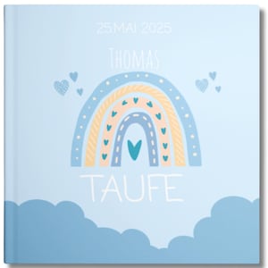 Personalized Baptism Guest Book – Gift for Baptism Boy Memory Book & Photo Album for Baptism Ceremony | Baptism Gift Baby