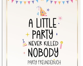 Party Friendship Book – Fun Friendship Book for Adults & Festivals – Party Guest Book to Fill Out – Gift for Friends' Birthdays