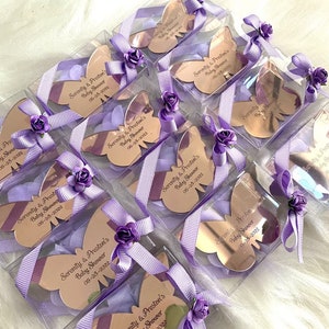 Imanes personalizados de mariposa, regalo de dama de honor, regalo personalizado, favores de la ducha del bebé, espejo acrílico de mariposa, favores de bienvenida, bienvenida al bebé