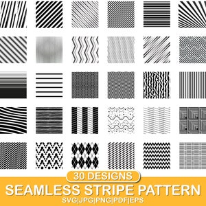 Stripe Pattern Svg, Pattern Svg, Seamless Svg Bundles, Cloth Design Pattern Svg, Stripe, Pattern PNG, Pattern Silhouette, 30 Strip Svg