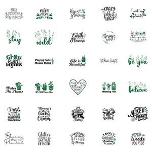 Green Plants Svg Bundles, Plant Lover Svg, Garden Svg Bundles, Funny Plant PNG, Gardening Quotes, Succulent Plant Svg, Plant Quotes Svg