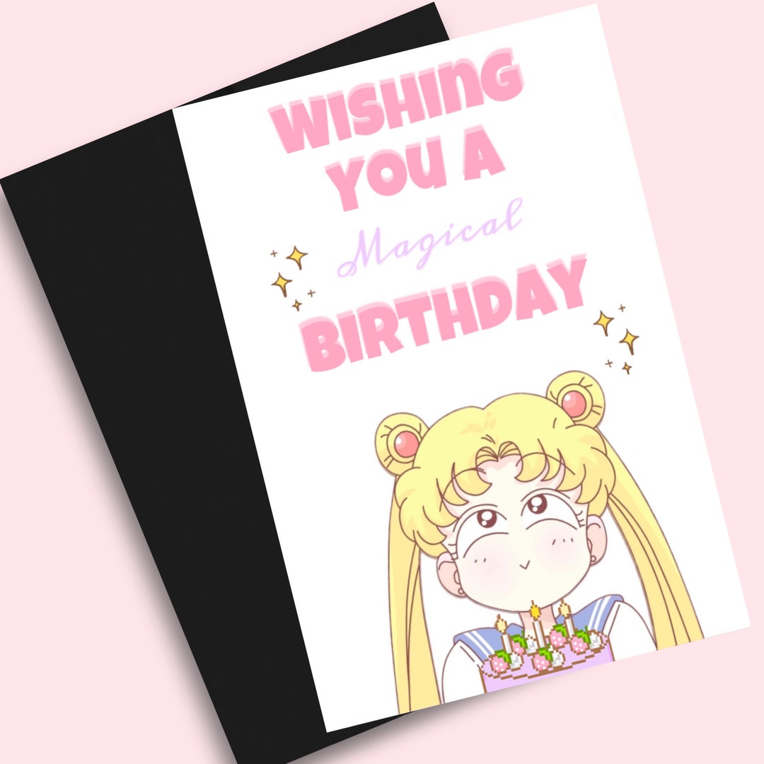 Cute Anime Greeting Card Anime Birthday Card Birthday Card Birthday ...