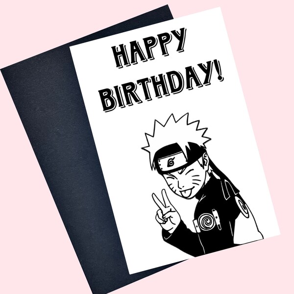Anime Birthday Card - Etsy