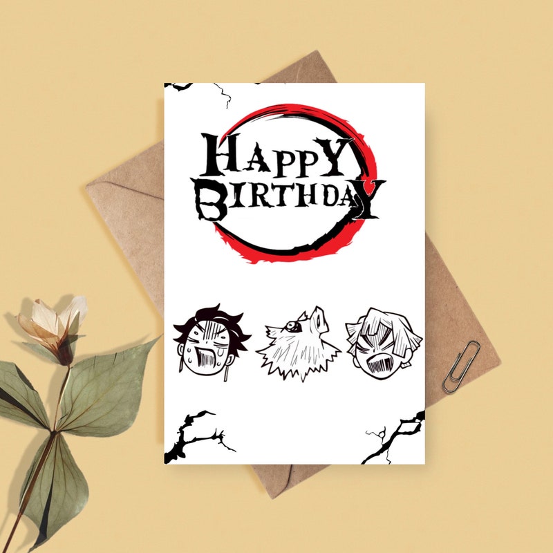 Anime Birthday Card - Etsy