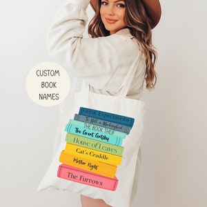 Custom Bookshelf Tote Bag, Bookish Tote, Custom Book Tote, Booktrovert, Book Lover Gift, Reader Gift, Bookworm Tote Bag, Reader Gift