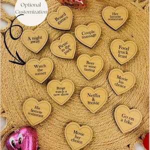 Fichas para una cita nocturna, fichas de amor, fichas de pareja, fichas para una cita nocturna personalizadas, fichas de amor para adultos/Día de San Valentín para él, fichas personalizadas
