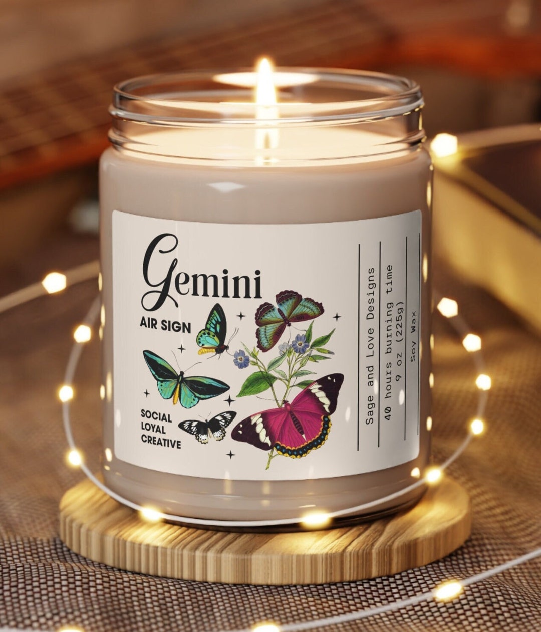 Gemini Candle, Gemini Birthday Gift, Gemini Star Sign Candle, BFF Gift