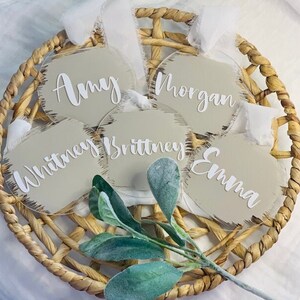 Custom Wedding Acrylic Hanger Tag | Bridal Party | Bridesmaid Gift Tag | Custom Gift Tag | Personalized Gift Tag