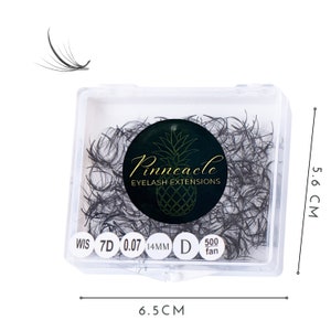 Wispy Premade Volume Fans for Hybrid, Wispy, Kim K Lash Extensions | 7D volume | Handmade Loose Fans Eyelashes | Pinneacle | 500 Fans |