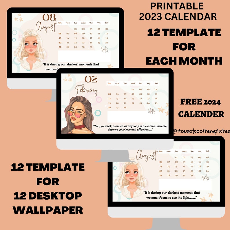 20232024 Printable Calendar Mental Health Calendar Monthy Etsy Hong Kong
