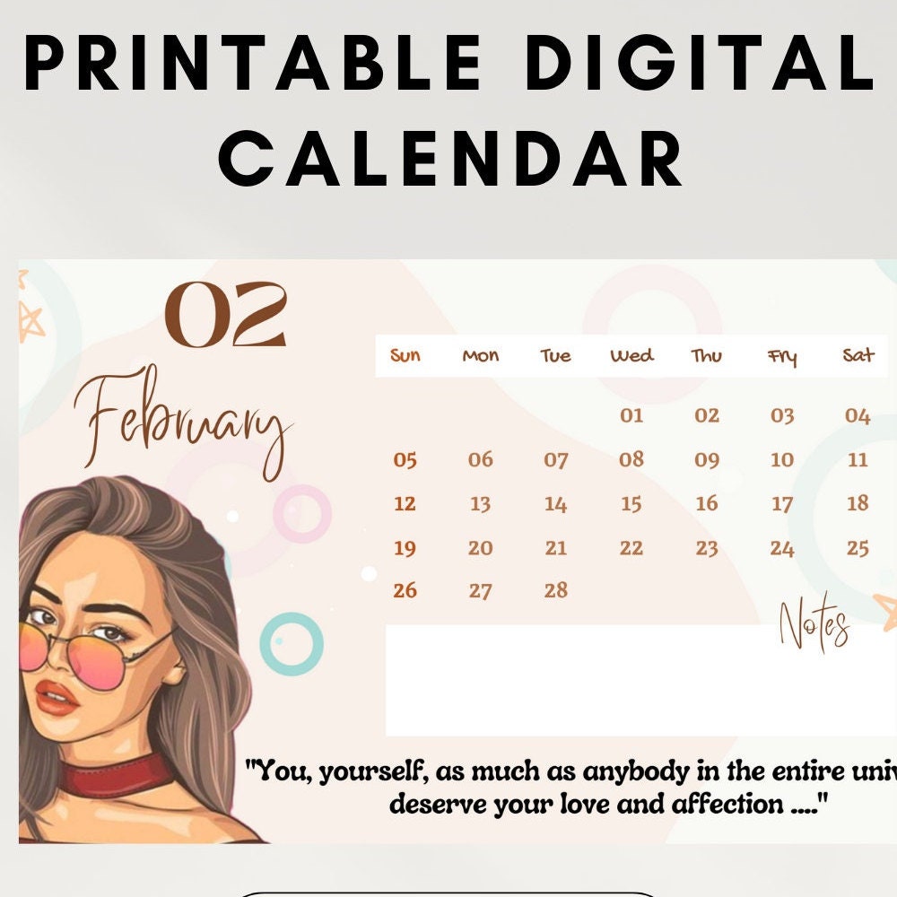 20232024 Printable Calendar Mental Health Calendar Monthy Etsy Hong Kong