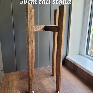 Solid Oak Plant stand 50cm Jacobean Colour