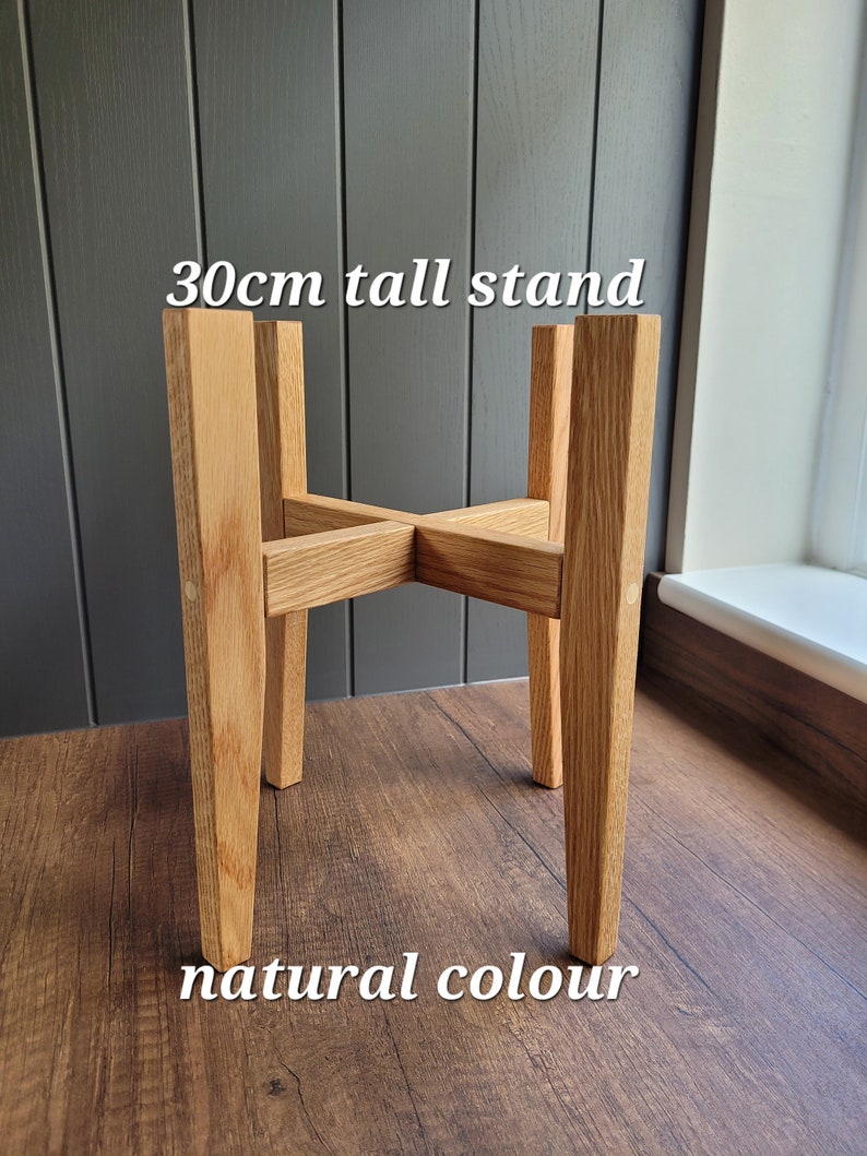 Solid Oak Plant stand 30cm Natural Colour