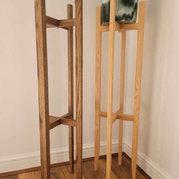 1 Meter High Oak Plant Stand