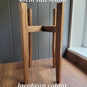 Solid Oak Plant stand 40cm Jacobean Colour