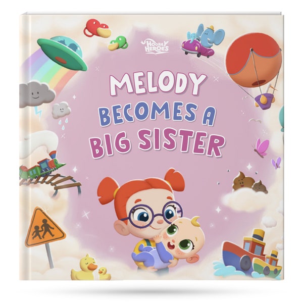 Personalized book for big sister - How to become a Big Sister - Big Sister gift including the baby brother or sister - Hooray Heroes