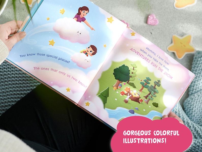 Gorgeous illustrations are in this personalized book to offer Mom during Mother's Day.