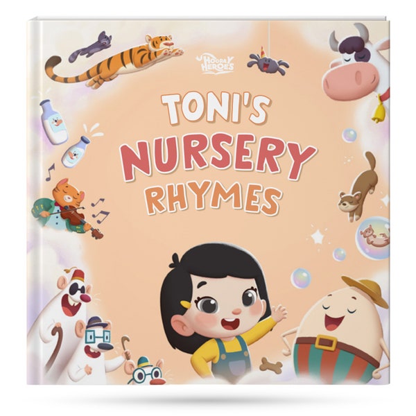 Personalized book for kids - Nursery rhymes book - A sweet personalized story book about the best nursery rhymes and songs - Hooray Heroes