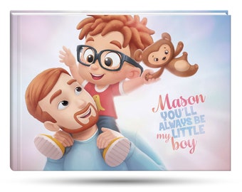 Personalized book for Dad + 1 kid - Always my baby - A Father's Day gift about the special bond an adult and a child live - Hooray Heroes