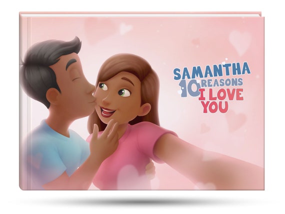 Personalized book for girlfriend, wife, partner & couples - 10 reasons why I love you - Personalized love book - Hooray Heroes