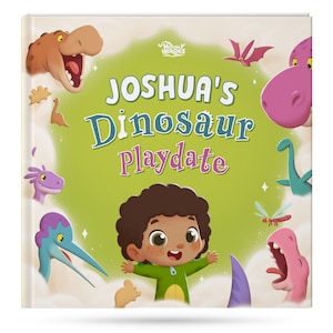 Personalized book for kids - Dinosaur Playdate  - For Christmas, a superb story with your kid and all the dinos he knows - Hooray Heroes
