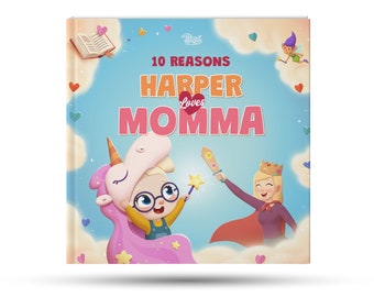 NEW! Personalized book for Mother's Day - 10 reasons a child loves Mom - A vibrant gift including a child and a mom - Hooray Heroes