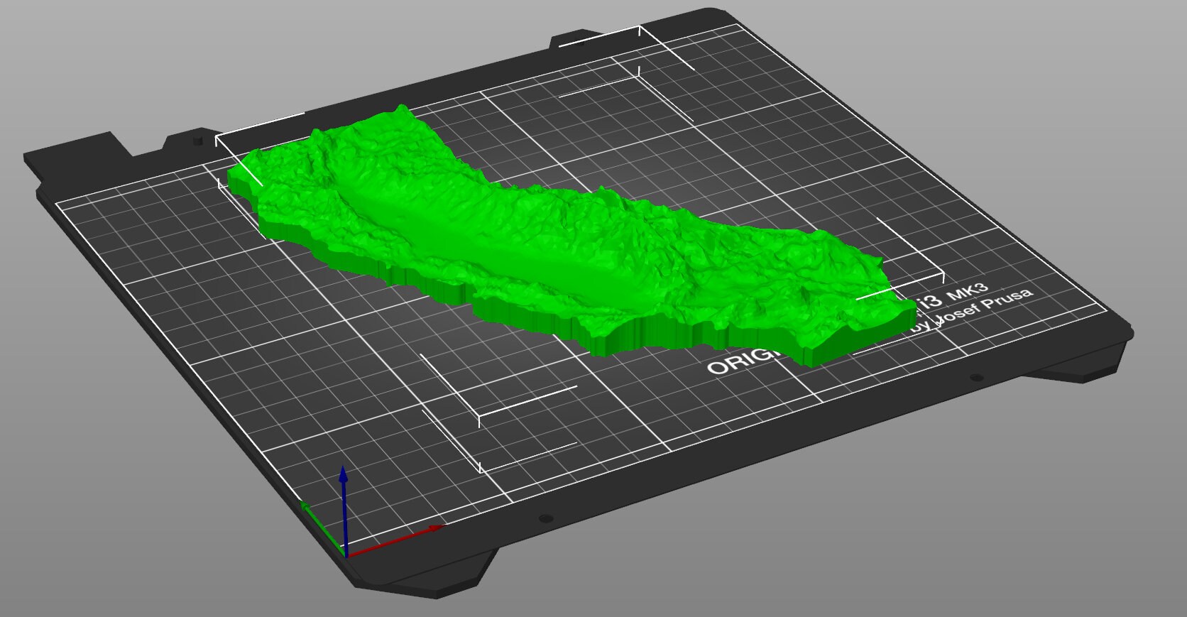 3D California Topographical Map no Islands STL File - Etsy