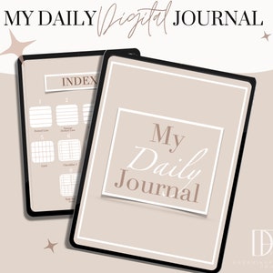 Daily Digital Journal, Notebook Journal, Digital Notebook, Goodnotes Notability iPad Journal - Tan/Beige Aesthetic