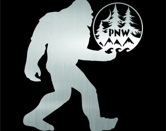 Bigfoot, Yeti, Big Foot Svg, Pnw, Sasquatch, Yeti Svg, Sasquatch Svg, Pnw Svg, Silhouette, Decal, Vinyl, Circut, Sticker, Svg, Dxf, Png,Cdr