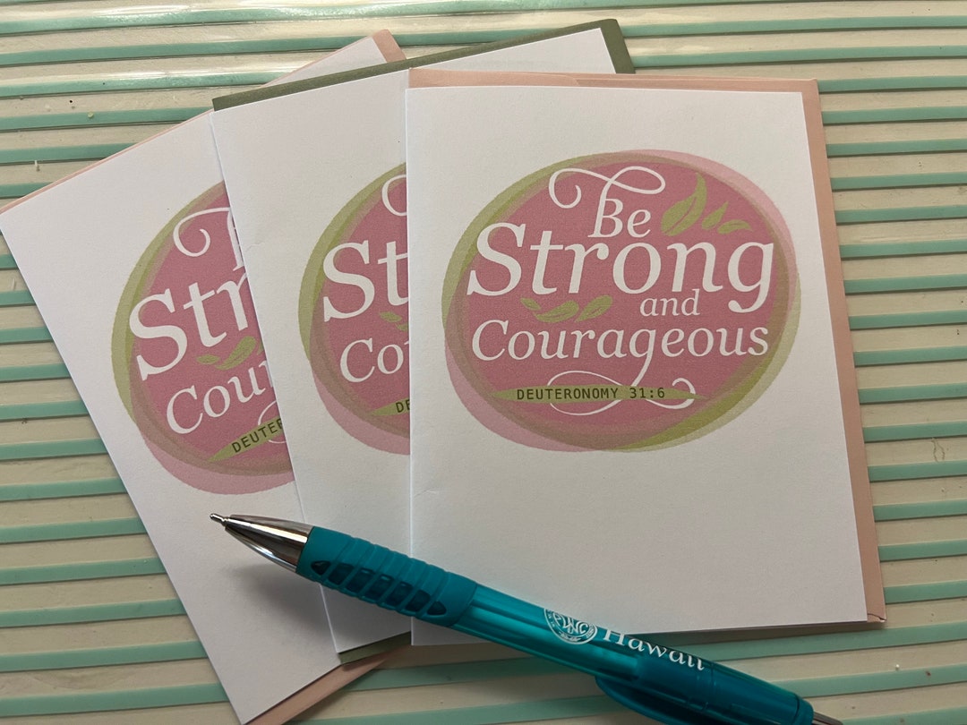 Be Strong and Courageous 3/card Set - Etsy